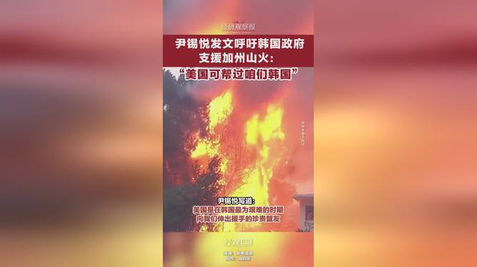 尹錫悅呼吁韓國政府支援加州山火