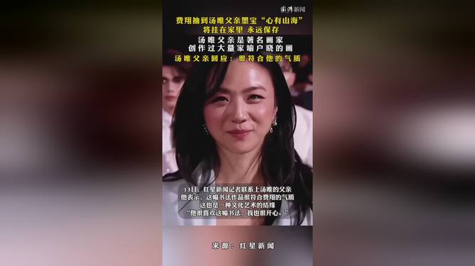 湯唯父親回應(yīng)費翔抽到自己的書法